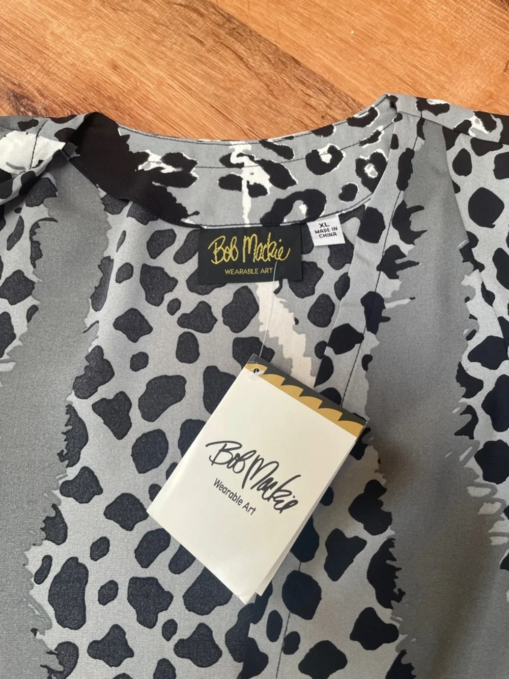 Bob Mackie Wearable Art Kimono Cardigan NEW XL Layering Animal Print Open Front